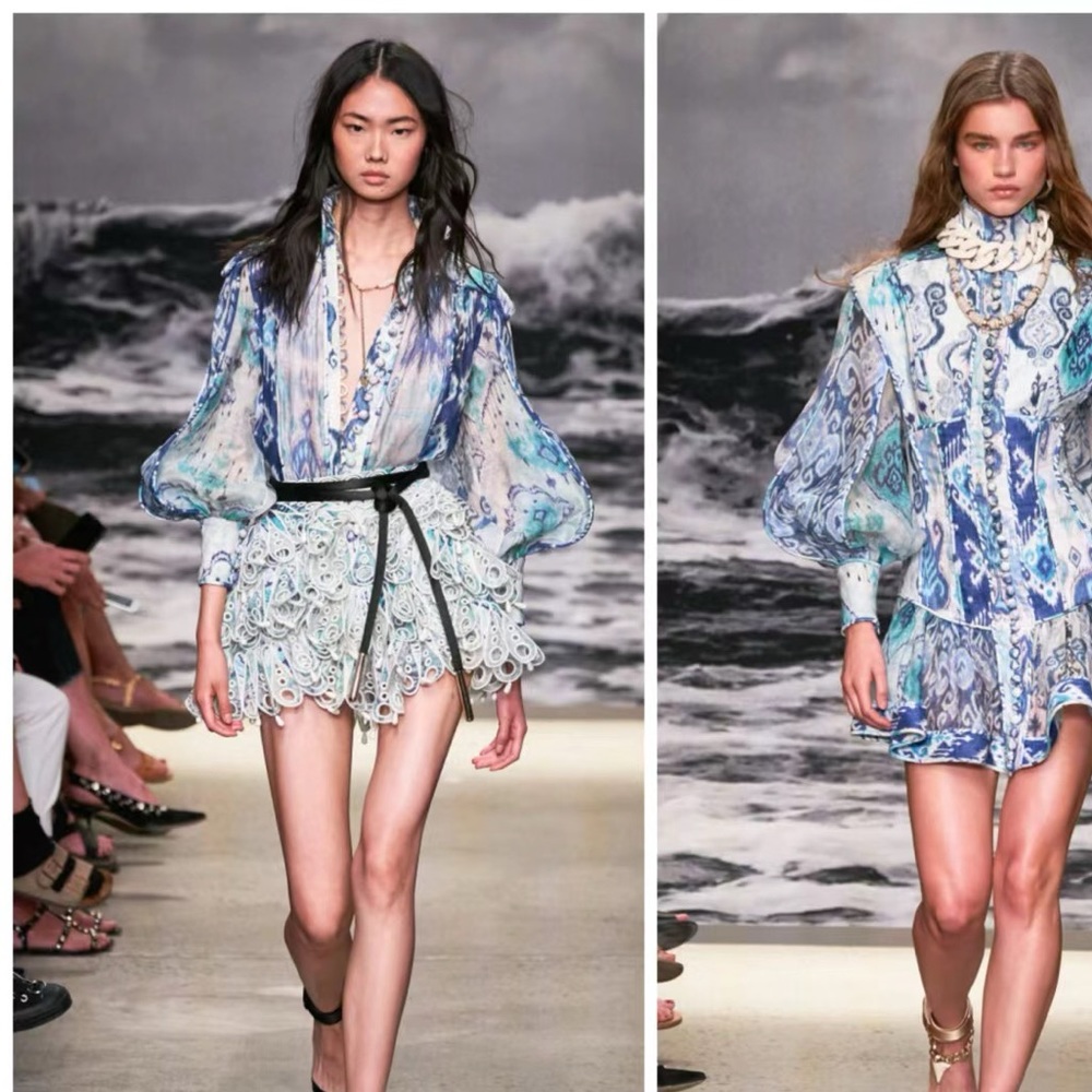 NWT Zimmermann runway shirt and skirt set